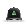 3D Shamrock Structured Trucker- Kelley Green Logo - BLACK