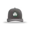 3D Shamrock Structured Trucker- White Logo - GREY