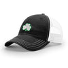 3D Shamrock White - Soft Mesh Trucker - BLACK