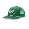 Nope 5-Panel Trucker with Rope - KELLY/WHITE