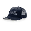 Beer Before Liquor Warning Warning Label 5-Panel Structured Trucker - NAVY/NAVY