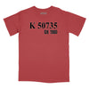 AC/DC Back in Black Catalog Number Relaxed Fit T-Shirt - Brick