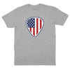 American Flag Guitar Pick T-Shirt - Heather Grey