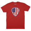 American Flag Guitar Pick T-Shirt - Red