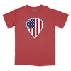 American Flag Guitar Pick Relaxed Fit T-Shirt - Brick