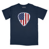 American Flag Guitar Pick Relaxed Fit T-Shirt - Navy