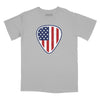 American Flag Guitar Pick Relaxed Fit T-Shirt - Silver