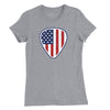 American Flag Guitar Pick Womens T-Shirt - Athletic Heather