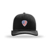 American Flag Guitar Pick Structured Trucker - BLACK