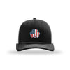 American Flag Shamrock Structured Trucker - BLACK