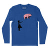 Banksy Floyd Long Sleeve T-Shirt (Inspired by Banksy & Pink Floyd) - Royal