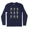 Big Grey Suit Long Sleeve T-Shirt (Inspired by The Talking Heads) - Navy