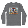 China Grove Postcard Long Sleeve T-Shirt (Inspired by The Doobie Brothers) - Charcoal Heather