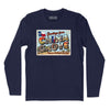 China Grove Postcard Long Sleeve T-Shirt (Inspired by The Doobie Brothers) - Navy