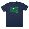 Dark Desert Highway Road Sign T-Shirt - Navy