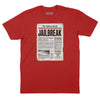 Jailbreak Newspaper Article T-Shirt (Inspired by AC/DC) - Red