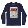 Jailbreak Newspaper Article Long Sleeve T-Shirt - Navy