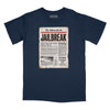 Jailbreak Newspaper Article Relaxed T-Shirt (Inspired by AC/DC) - NAVY
