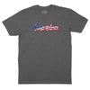 America Old Glory Script T-Shirt - Charcoal Heather