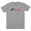 America Old Glory Script T-Shirt - Heather Grey