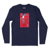 Starman Action Figure Long Sleeve T-Shirt (Inspired by the David Bowie) - Navy