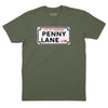 Penny Lane Street Sign T-Shirt (Inspired by The Beatles) - OD Green