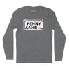 Penny Lane Street Sign Long Sleeve T-Shirt (Inspired by The Beatles) - Charcoal Heather