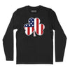 Shamrock American Flag Long Sleeve T-Shirt - Black