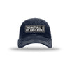 My First Rodeo Carbon Fiber Patch Soft Mesh Trucker Hat - NAVY/WHITE