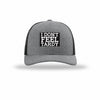 I Don't Feel Tardy Carbon Fiber Patch Structured Trucker - HEATHER GREY/BLACK