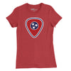Tennessee Flag Guitar Pick Womens T-Shirt - Heather Red