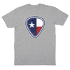 Texas Flag Guitar Pick T-Shirt - Heather Grey