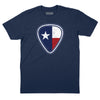 Texas Flag Guitar Pick T-Shirt - Navy