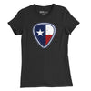 Texas Flag Guitar Pick Womens T-Shirt - Black