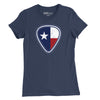 Texas Flag Guitar Pick Womens T-Shirt - Navy