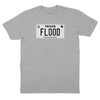 Texas Flood Licence Plate T-Shirt - Heather Grey