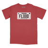 Texas Flood Licence Plate Relaxed Fit T-Shirt - Brick