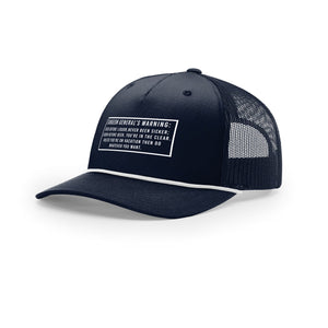 Beer Before Liquor Warning Warning Label 5-Panel Trucker with Rope