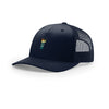 Tiki Cocktail 5-Panel Structured Trucker - NAVY/NAVY