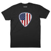 American Flag Guitar Pick T-Shirt - Black