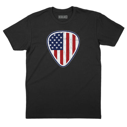 American Flag Guitar Pick T-Shirt