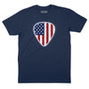 American Flag Guitar Pick T-Shirt - Navy