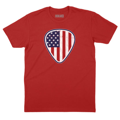 American Flag Guitar Pick T-Shirt