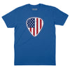 American Flag Guitar Pick T-Shirt - Royal