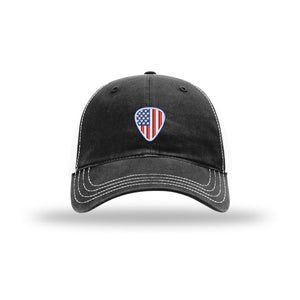 American Flag Guitar Pick - Soft Mesh Trucker