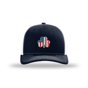 American Flag Shamrock Structured Trucker