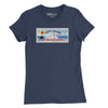 Amity Island Billboard Womens T-Shirt - Navy