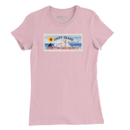 Amity Island Billboard Womens T-Shirt
