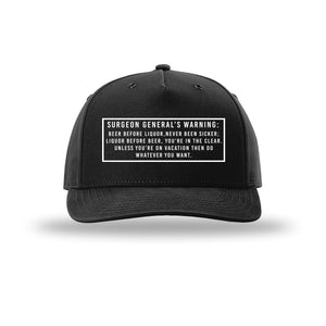 Surgeon General Warning Label 5-Panel Structured Snapback Hat