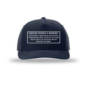 Surgeon General Warning Label 5-Panel Structured Snapback Hat